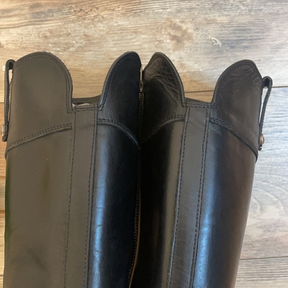 Frye-Melissa Button Black Leather Zip-up Tall Equestrian Riding Boots Sz 8 - Picture 9 of 16